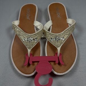 Bebe Slip on Women's Sandals Color White Thong Size 10